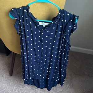 Polka dot sleeveless top from the Loft!